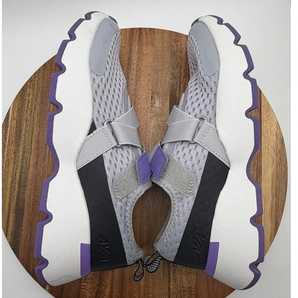 Avia Women's US Size 7/ UK 5 Slip On Mesh Sneakers Grey Purple 0815